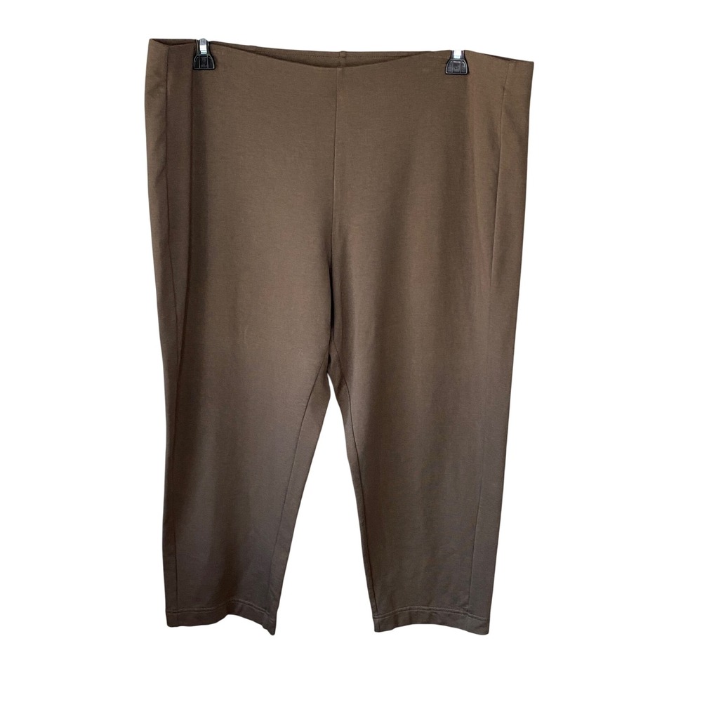 Pure Jill Slim-Leg Cropped Brown Knit Leggings XL